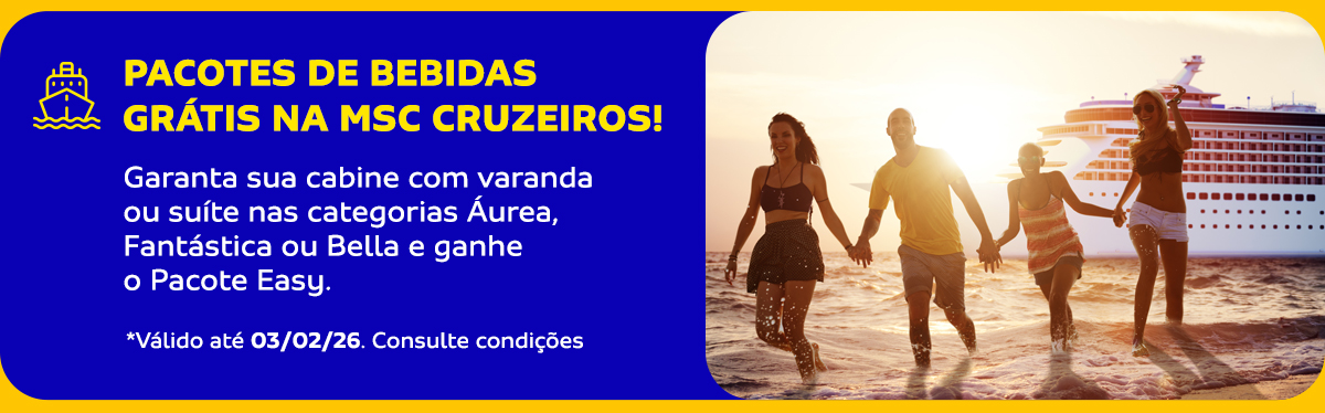 PACOTES DE BEBIDAS GRÁTIS NA MSC CRUZEIROS!