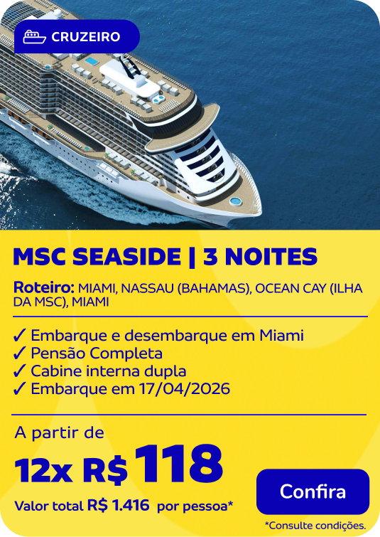MSC SEASIDE | 3 noites