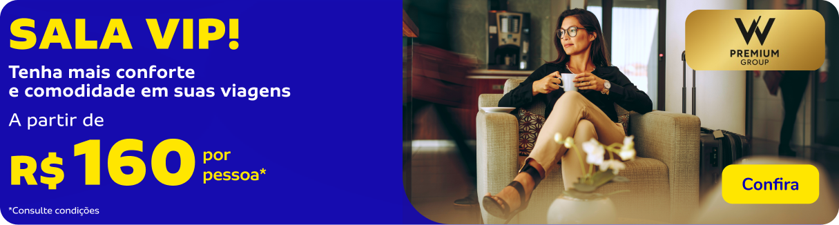 Tenha mais conforte e comodidade em suas viagens - Sala VIP a partir de R$ 160