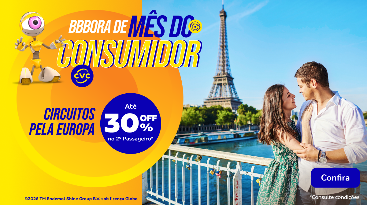 Circuitos pela Europa até 30% off no segundo passageiro
