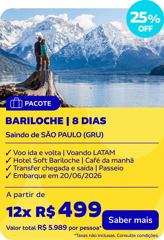 BARILOCHE | 8 DIAS | Saindo de SÃO PAULO (GRU)