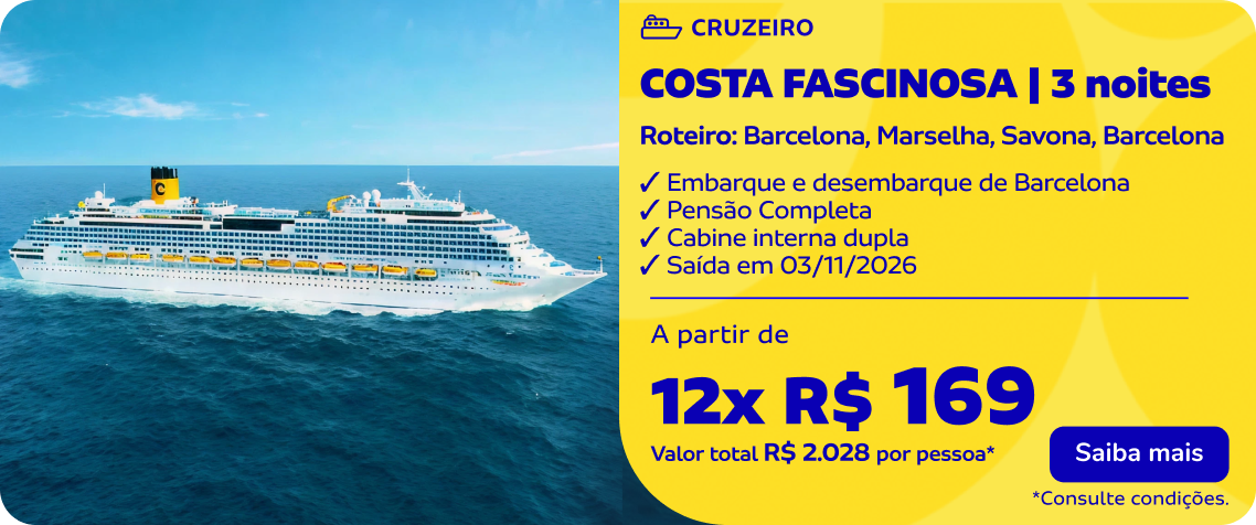 COSTA FASCINOSA | 3 noites