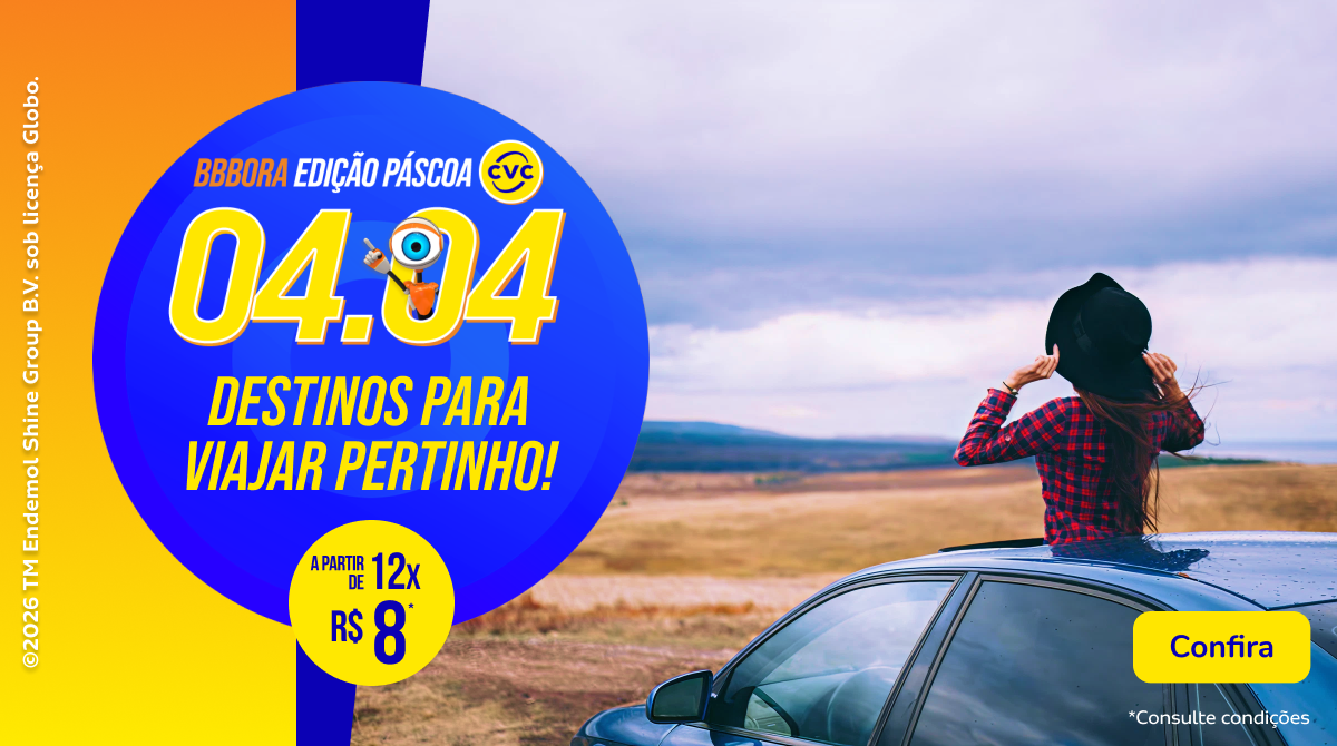 Destinos para viajar pertinho! A partir de 12x de R$8 *