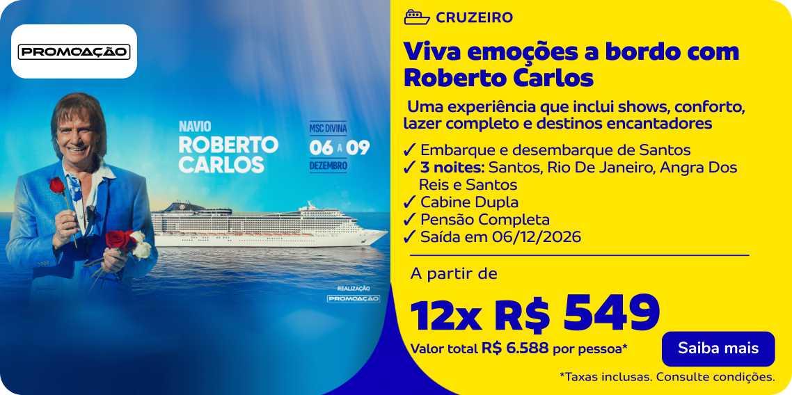 Viva emoções a bordo com Roberto Carlos