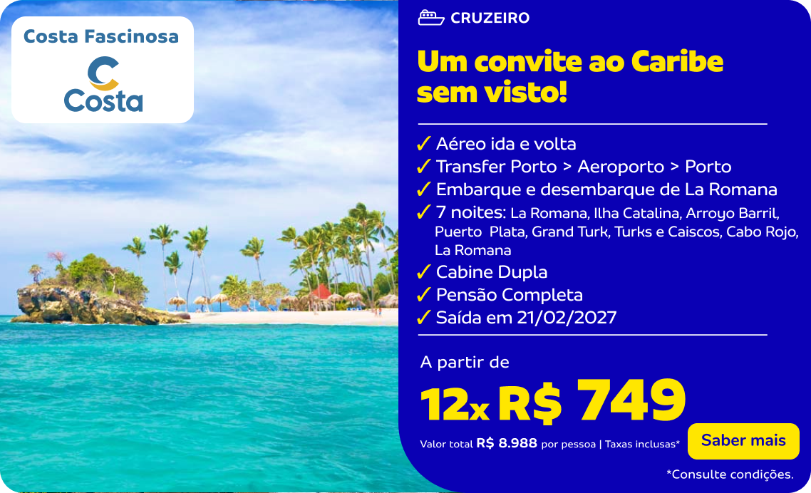 Um convite ao Caribe sem visto!