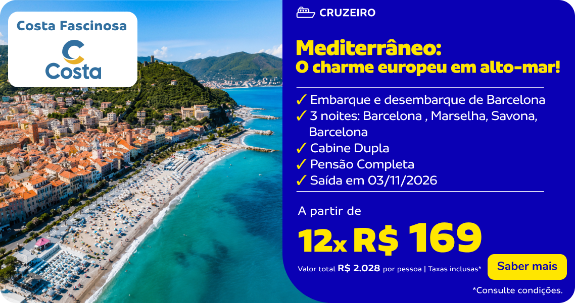 Mediterrâneo: O charme europeu em alto-mar!