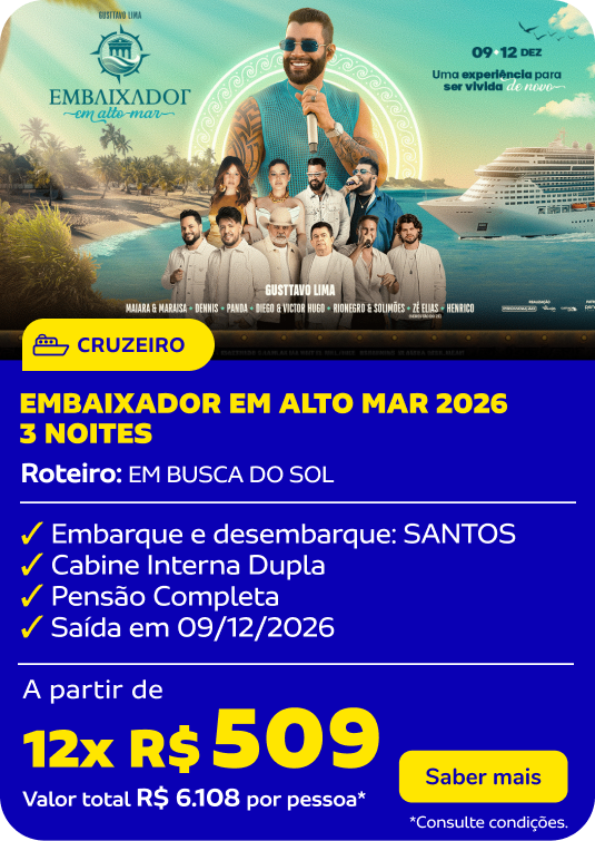 EMBAIXADOR EM ALTO MAR 2026 | 3 Noites