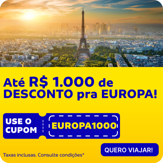 Até R$ 1.000 de desconto pra Europa!