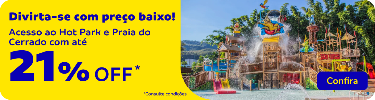 Acesso ao Hot Park e Praia do Cerrado com até 21%OFF