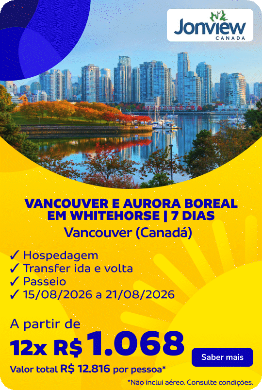VANCOUVER E AURORA BOREAL EM WHITEHORSE | 7 DIAS