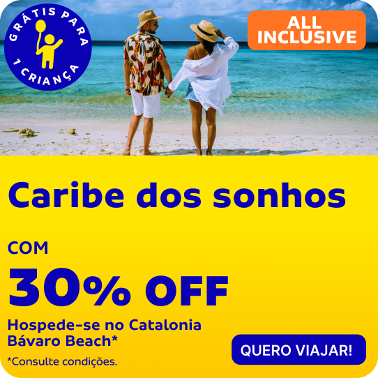 Caribe dos sonhos com 30% OFF