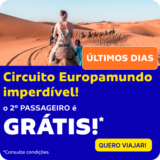Circuito Europamundo imperdível! O 2º passageiro viaja grátis!