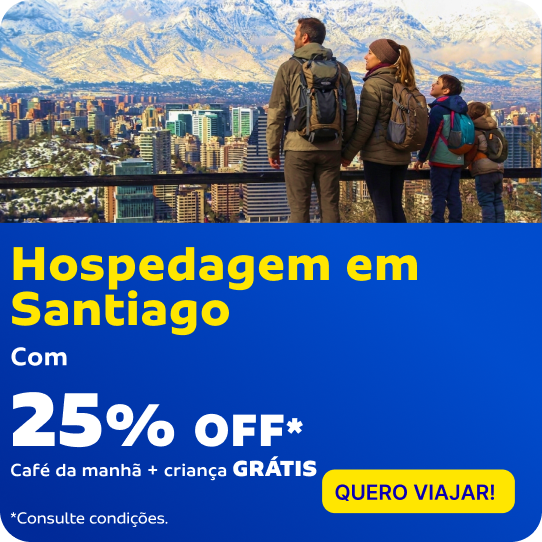 Hospedagem em Santiago com 25% OFF
