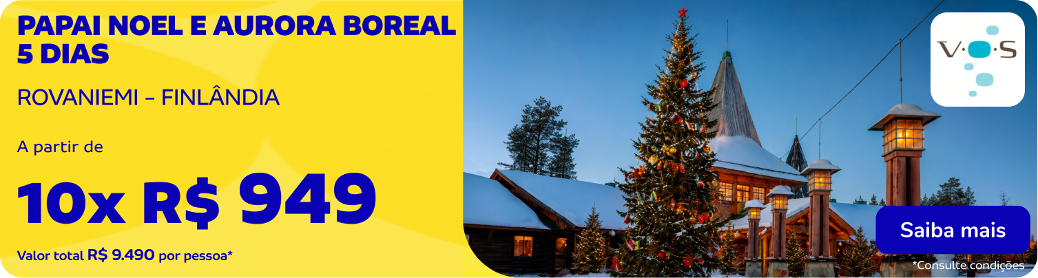 Papai Noel e aurora boreal