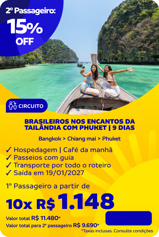 BRASILEIROS NOS ENCANTOS DA TAILÂNDIA COM PHUKET | 9 dias