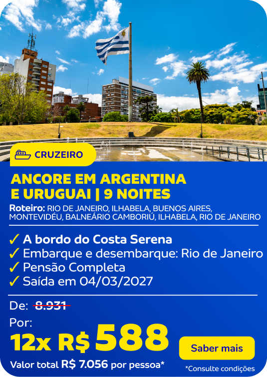 Ancore em Argentina e Uruguai | 9 noites