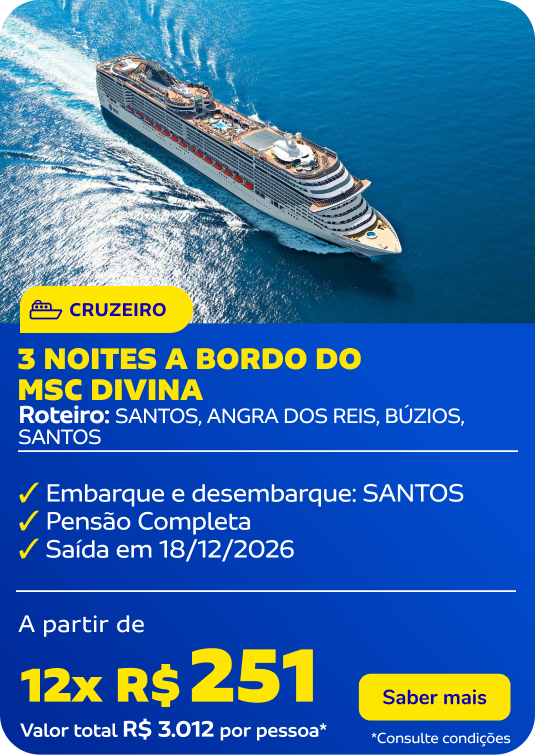 3 NOITES A BORDO DO MSC DIVINA
