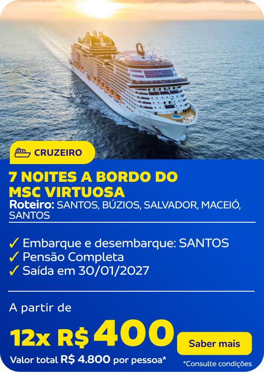 7 NOITES A BORDO DO MSC VIRTUOSA
