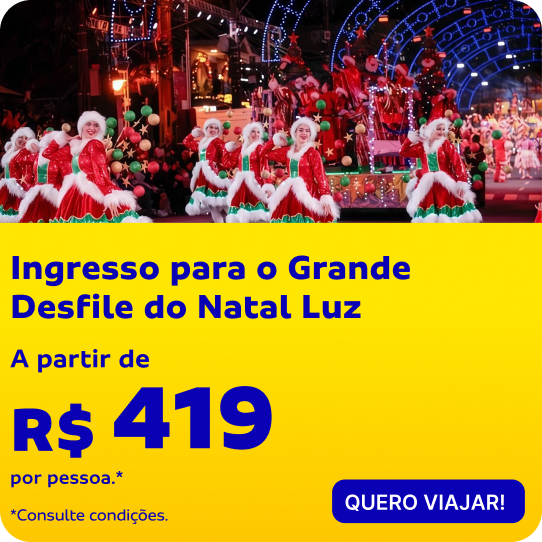O Natal vai desfilar diante dos seus olhos. Ingresso para o Grande Desfile de Natal do Natal Luz.