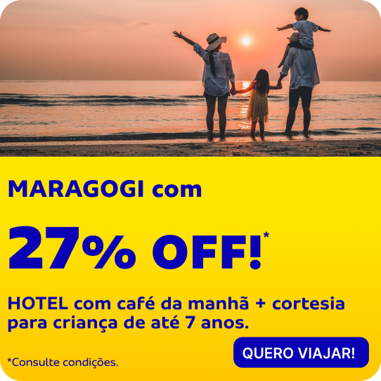 MARAGOGI COM 27% OFF! HOTEL com café da manhã + cortesia para criança de até 7 anos.