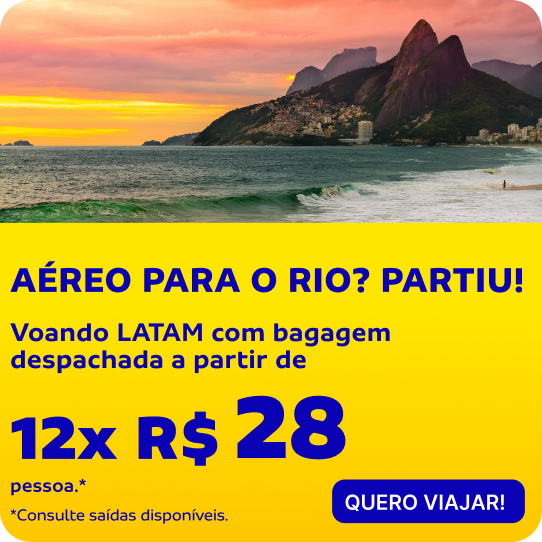 AÉREO PARA O RIO? PARTIU! Voando LATAM com bagagem despachada a partir de 12x R$ 28