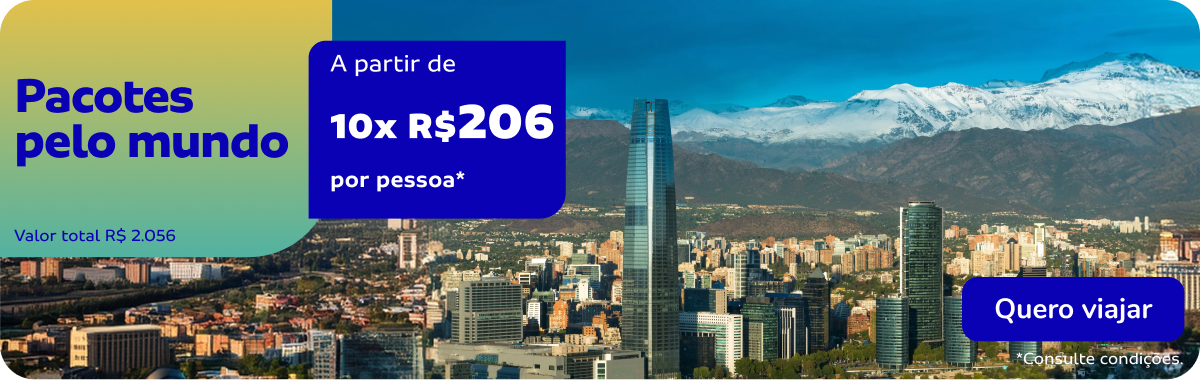 Pacotes pelo mundo - A partir de 10x de R$206 por pessoa