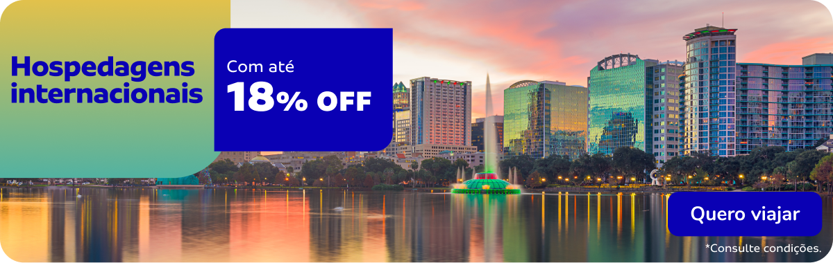 Hospedagens internacionais - com até 18% OFF
