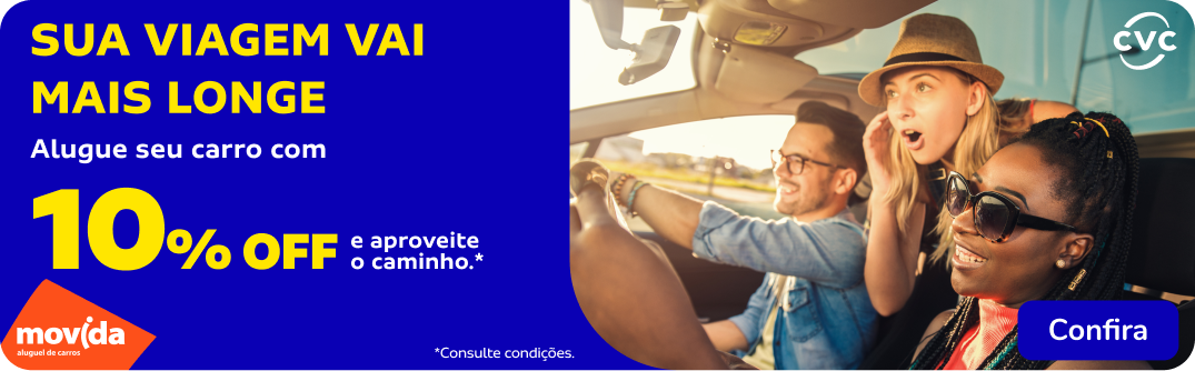 Alugue seu carro com 10% OFF e aproveite o caminho.