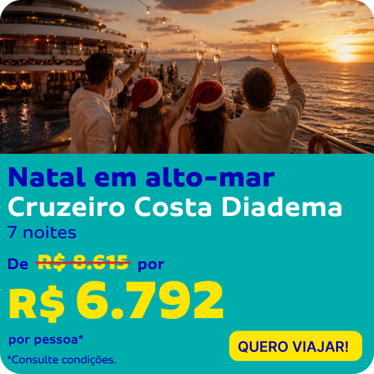 Natal em alto-mar | Cruzeiro Costa Diadema 7 noites
