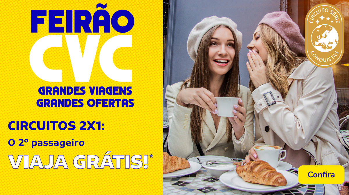 CIRCUITOS 2X1: O 2º PASSAGEIRO VIAJA GRÁTIS!