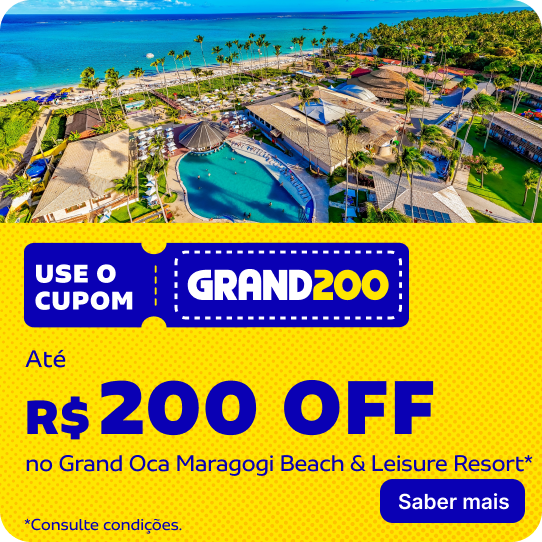 Cupom GRAND200 | Até R$ 200 OFF no Grand Oca Maragogi Beach & Leisure Resort