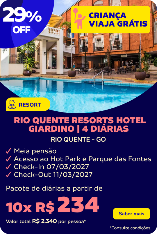RIO QUENTE RESORTS HOTEL GIARDINO | 4 DIÁRIAS