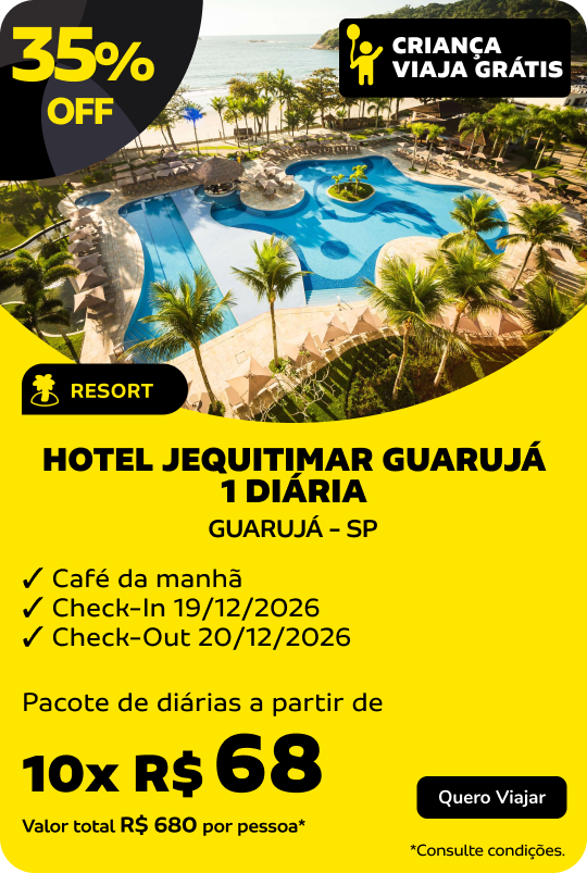 HOTEL JEQUITIMAR GUARUJÁ | 1 DIÁRIA