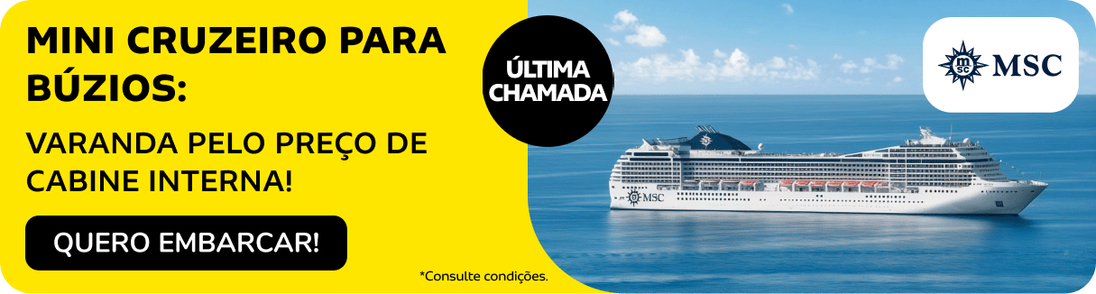 MINI CRUZEIRO PARA BÚZIOS: VARANDA PELO PREÇO DE CABINE INTERNA!
