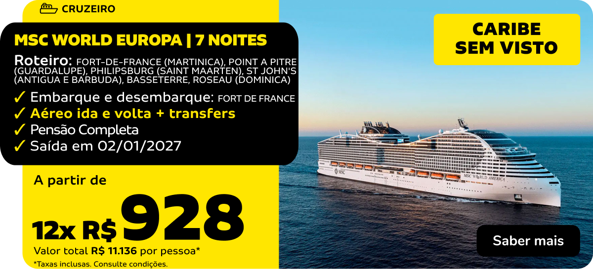 MSC WORLD EUROPA | 7 NOITES